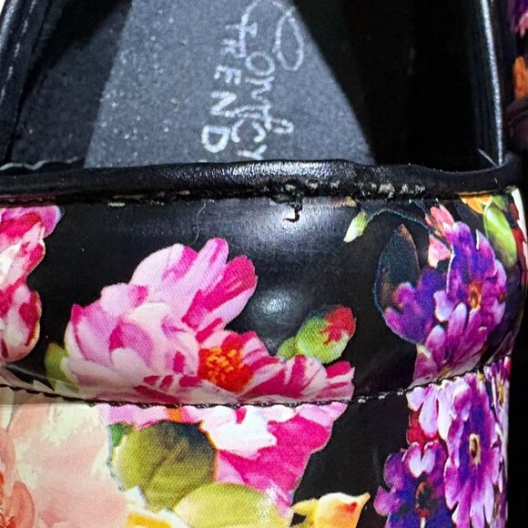 Comfort Trendz Black Floral Clogs Size 7 - Picture 3 of 12